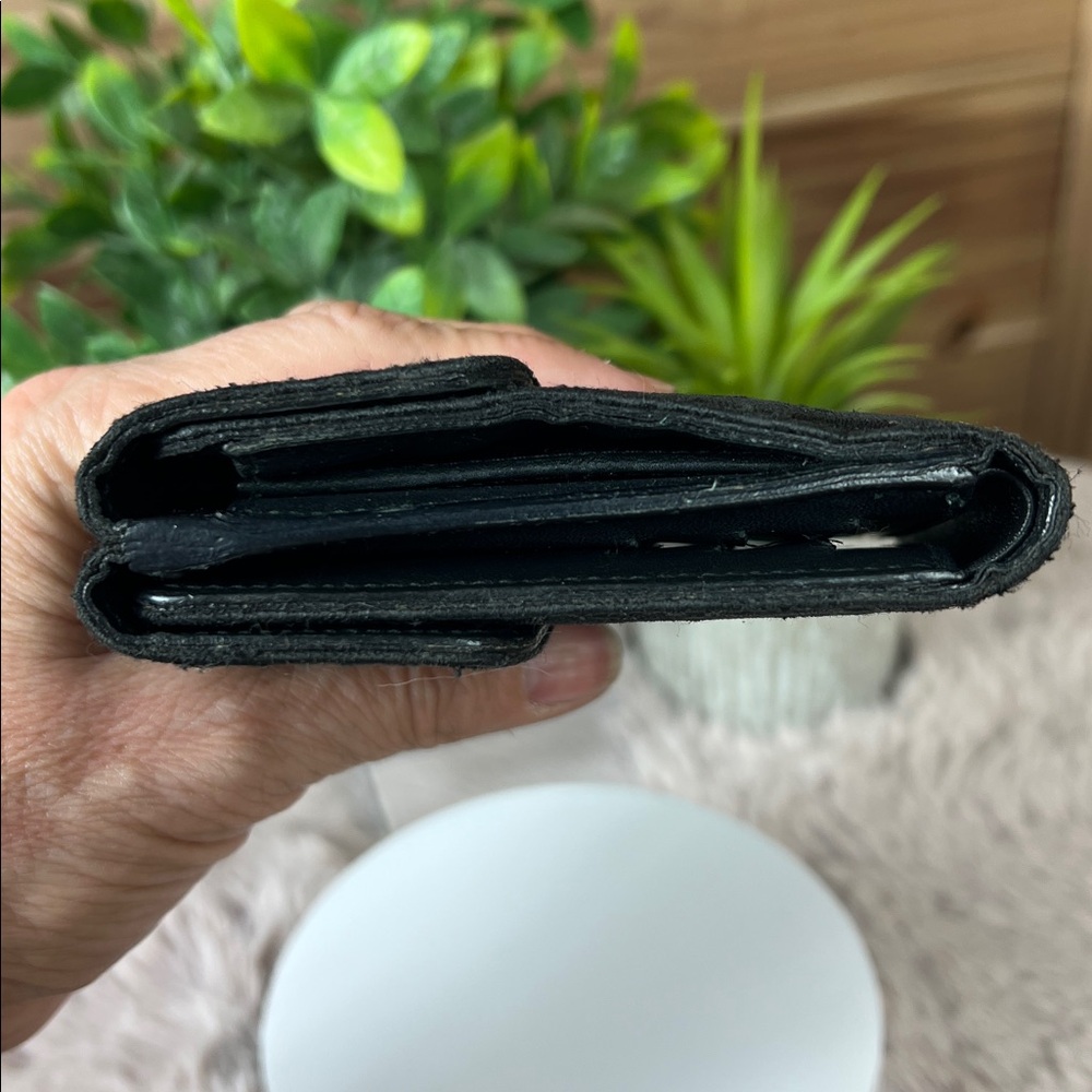 CELINE Rare Vintage Macadam Woven Canvas & Leather Compact Wallet – Black - 1981 - Picture 7 of 8